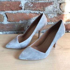 Madewell Mira Suede Vapor Grey Heels Pumps